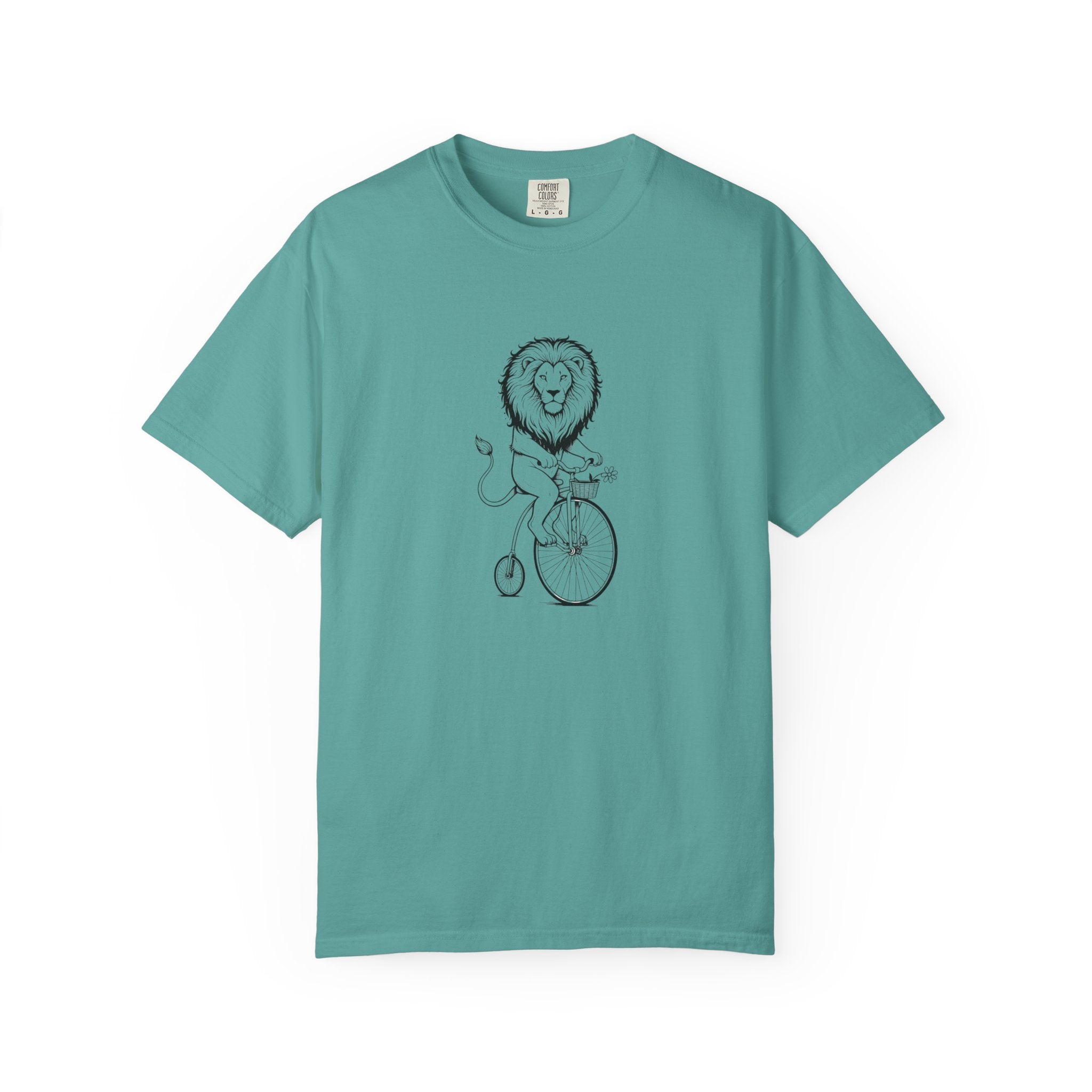 Lion Riding Vintage Penny-farthing Bike T-shirt