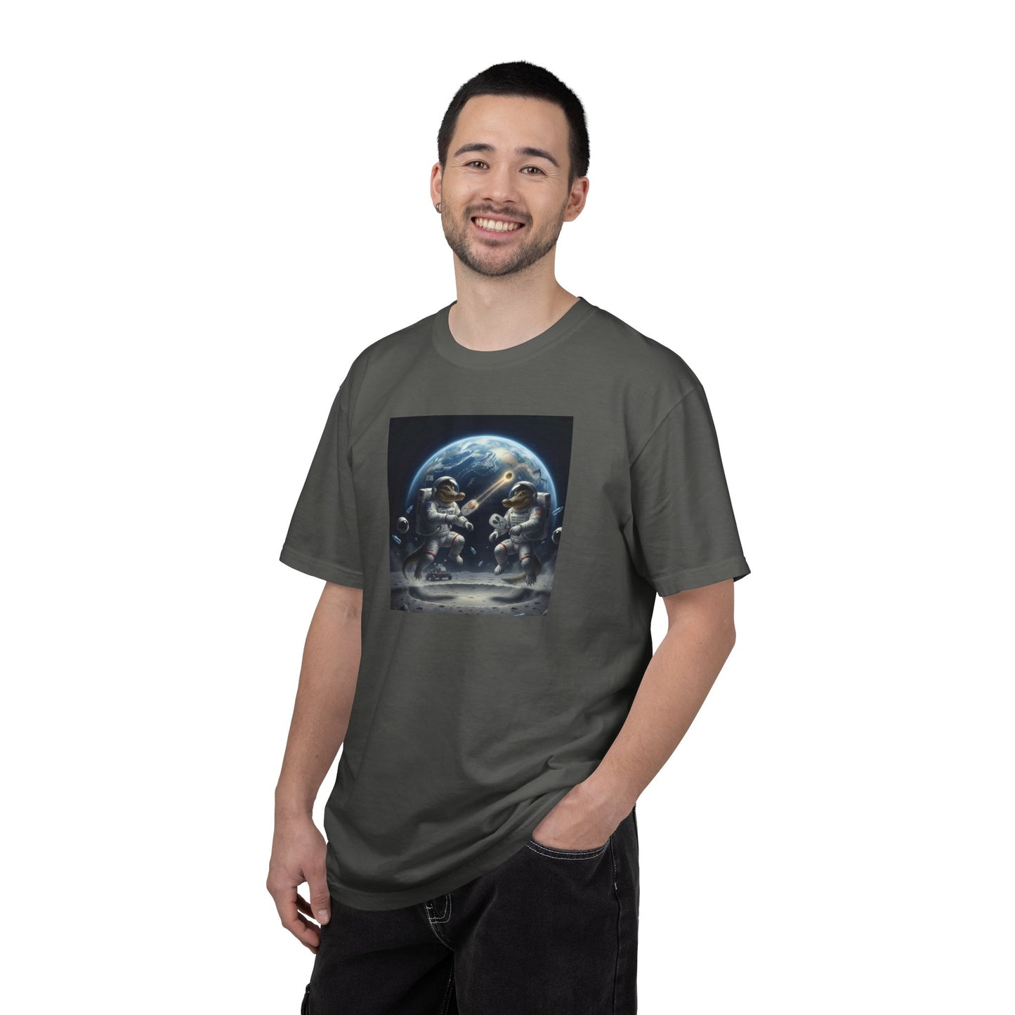 Gator Lunar Pickleball  T-shirt | Earth Background, Spacewalk Illustration