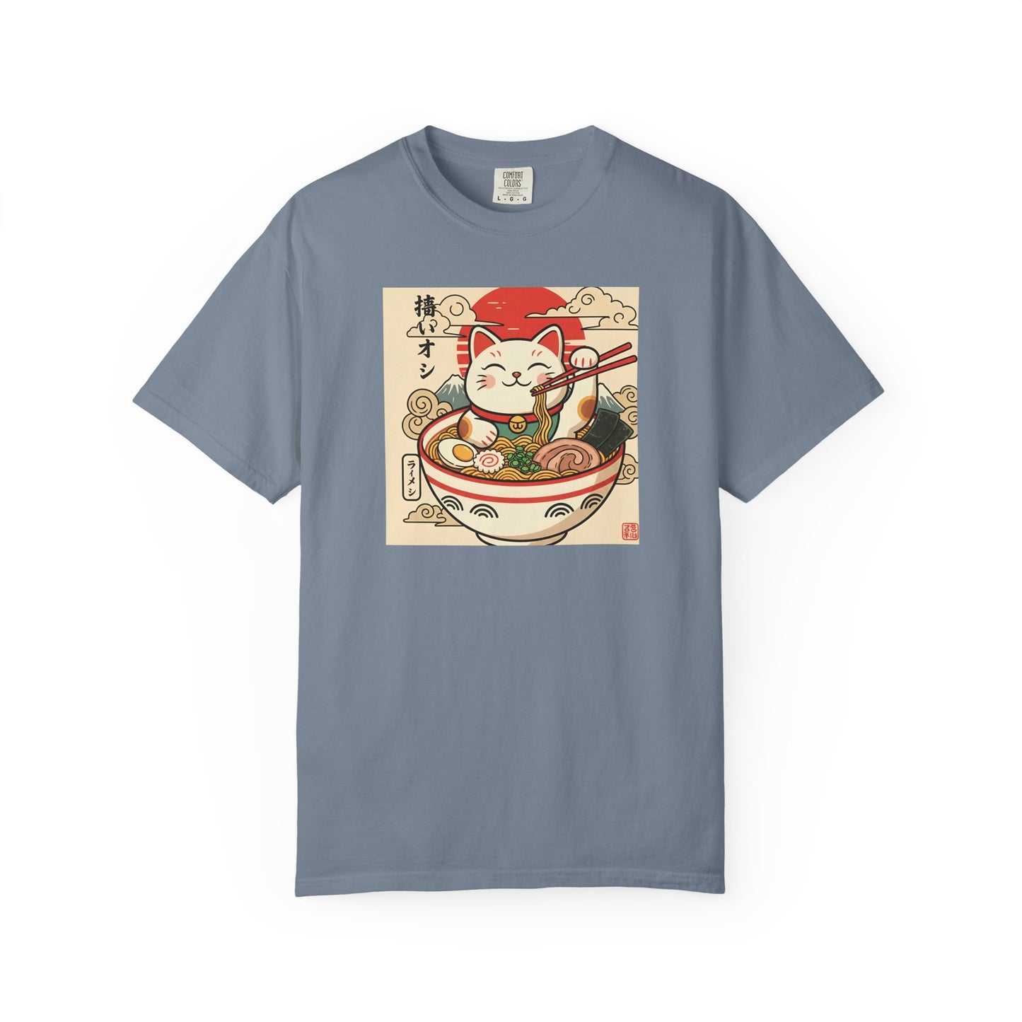 Maneki Neko Ramen Cat T-shirt | Lucky Cat Bowl Graphic Japanese Style
