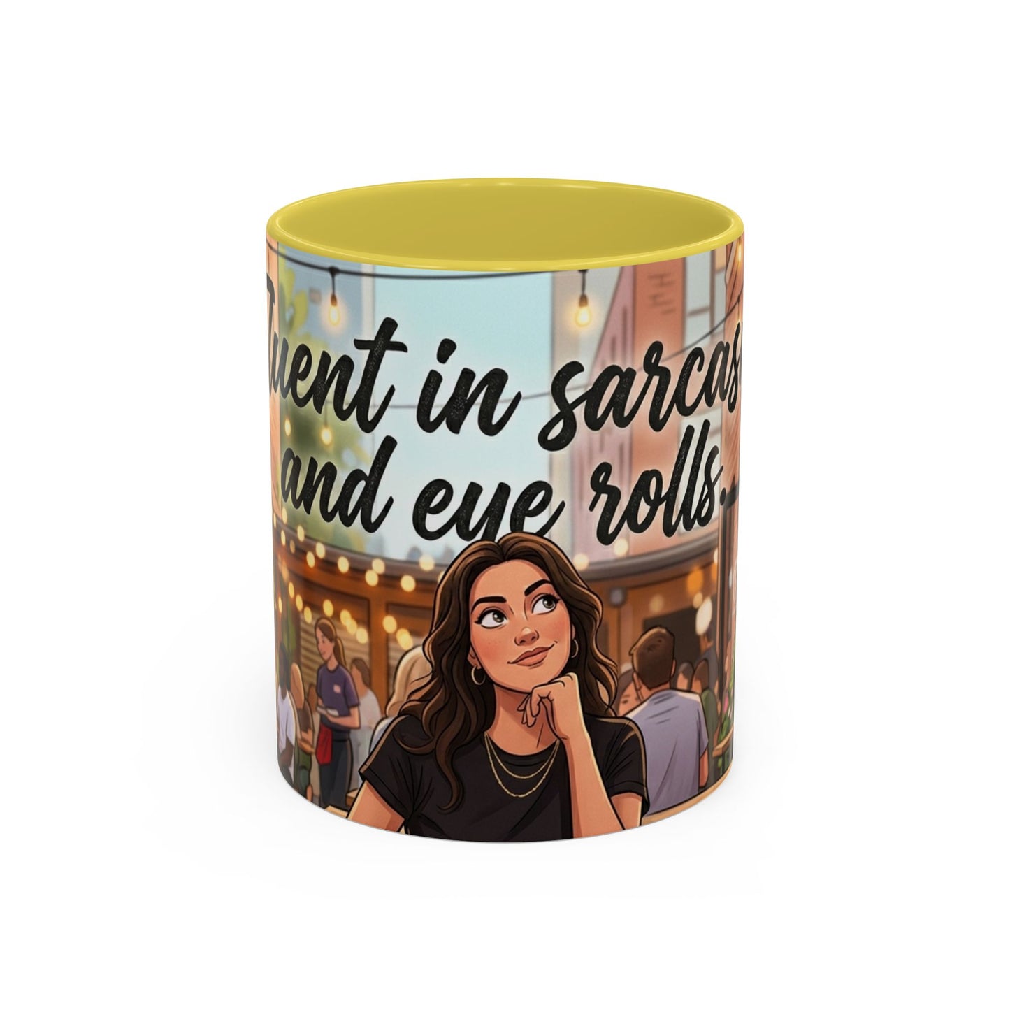 Sarcastic Girl Illustration Mug | 11oz or 15oz Colorful Ceramic