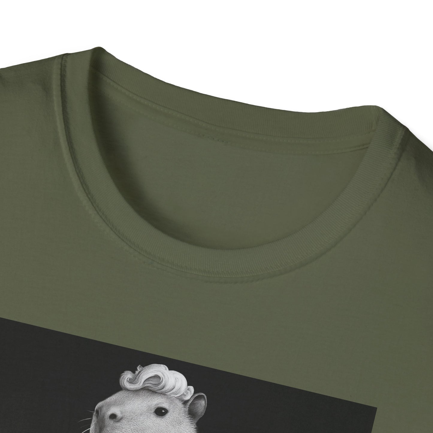 Capybara Blonde. Dress Pose T-Shirt | Retro Black & White Illustration