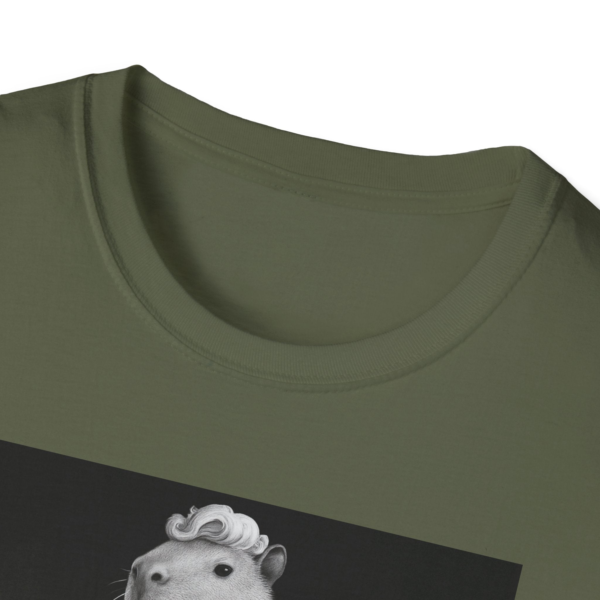 Capybara Blonde. Dress Pose T-Shirt | Retro Black & White Illustration