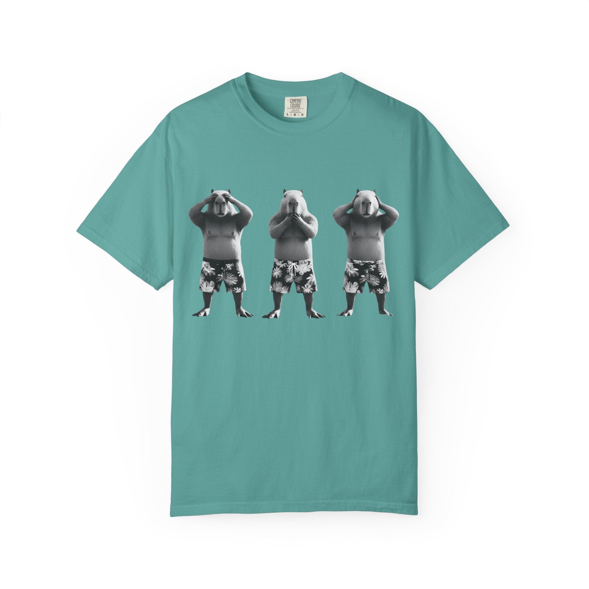Capybara See No Evil Speak No Evil Hear No Evil T-shirt | Three Monkeys Graphic