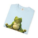 Meditating Frog T-shirt | Zen Yoga Frog Illustration, Relaxation Tee