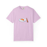 Salmon Nigiri Sushi plate with chopsticks T-shirt | sushi tee
