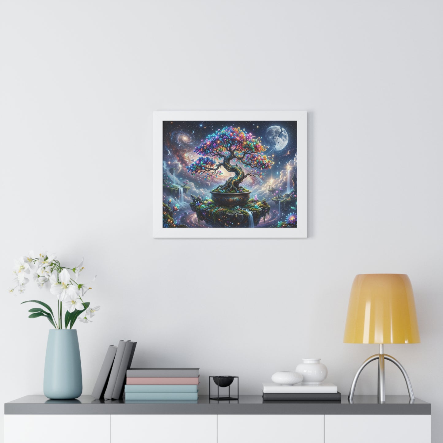 Cosmic Genesis Bonsai - Giclée Art Print on Canvas