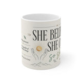 She Believed She Could Mug | Inspirational Floral Boho Quote Coffee Cup