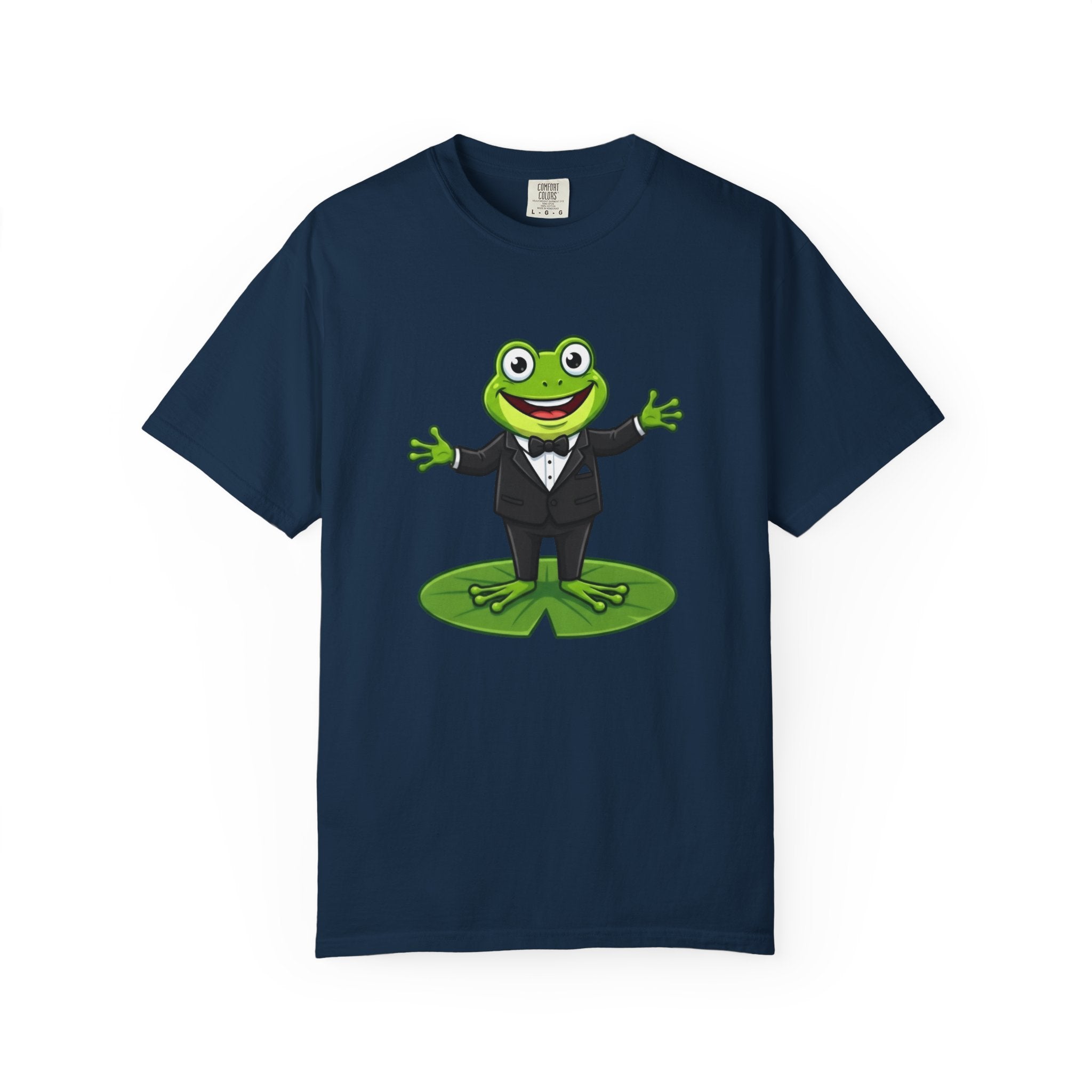 Funny Tuxedo Frog T-shirt | Frog on Lily Pad Amphibian Design