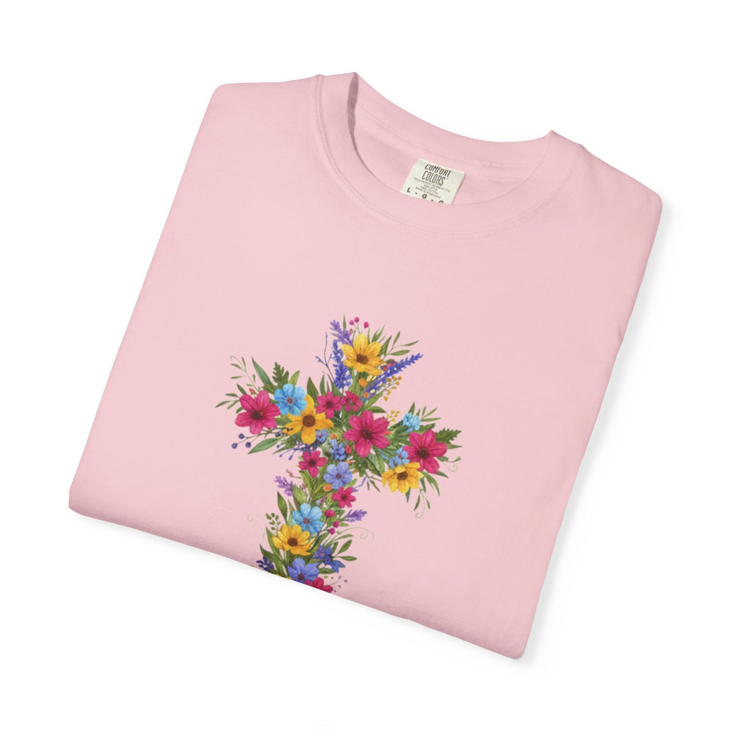 Floral Cross T-shirt | Colorful Flower Cross Tee, Christian Faith Shirt