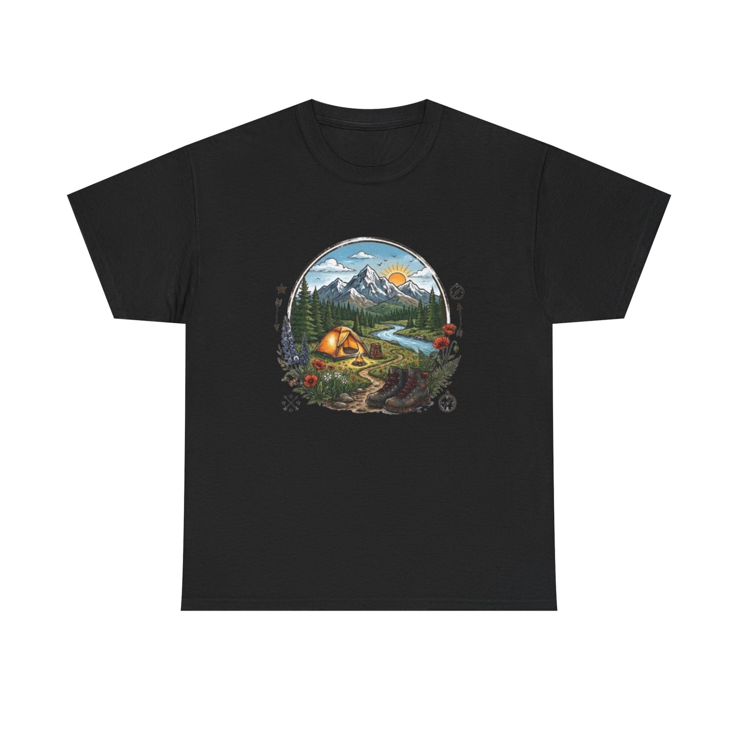 Mountain Camping Adventure T-Shirt | Outdoor Nature Hiking Tee | Wilderness Tent Graphic Shirt | Gift for Hiker Camper |