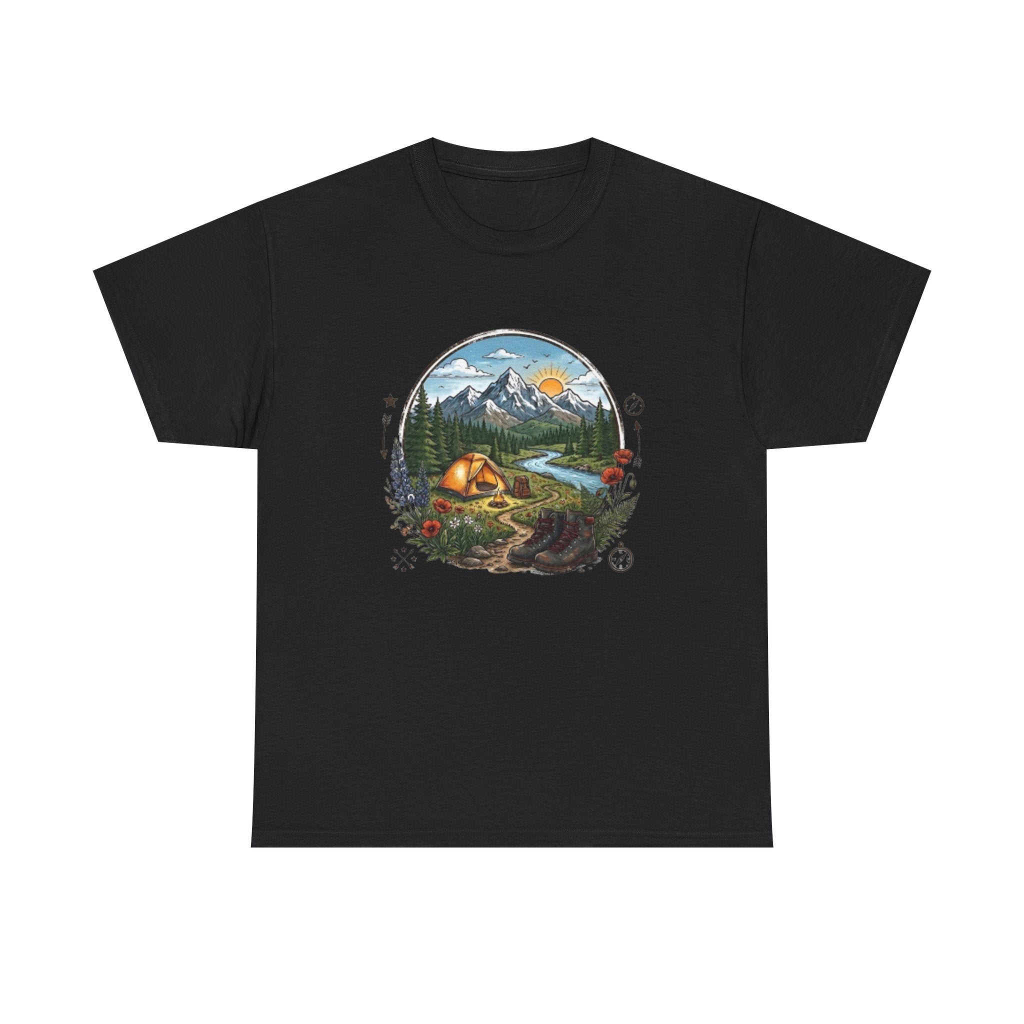 Mountain Camping Adventure T-Shirt | Outdoor Nature Hiking Tee | Wilderness Tent Graphic Shirt | Gift for Hiker Camper |