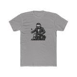 Biker Sloth Riding Motorcycle T-Shirt | Retro Monochrome Illustration