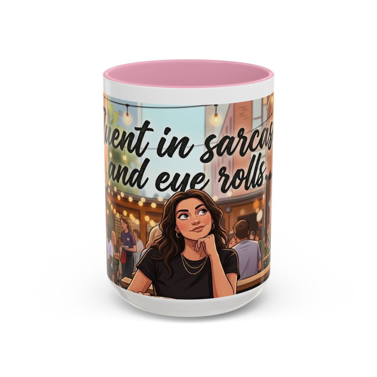 Sarcastic Girl Illustration Mug | 11oz or 15oz Colorful Ceramic