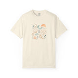 Coastal Seashells and Coral T-Shirt | Beach Wave Sunset Art