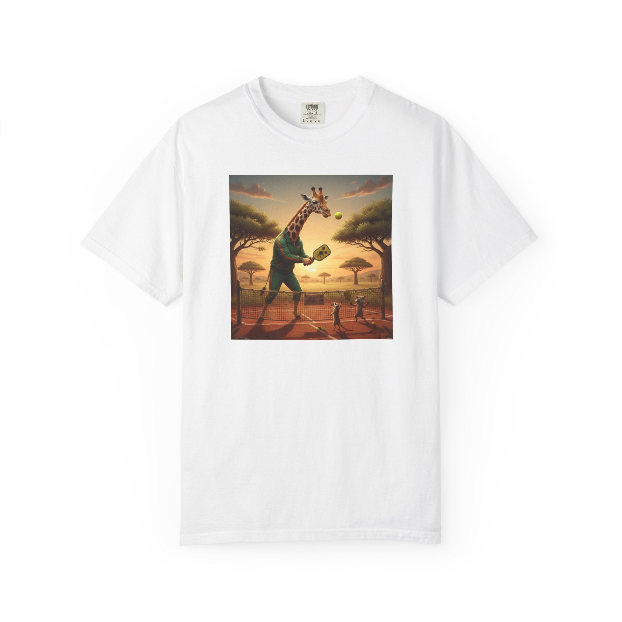 Long-Neck Larry  Pickleballer Unisex Garment-Dyed T-shirt