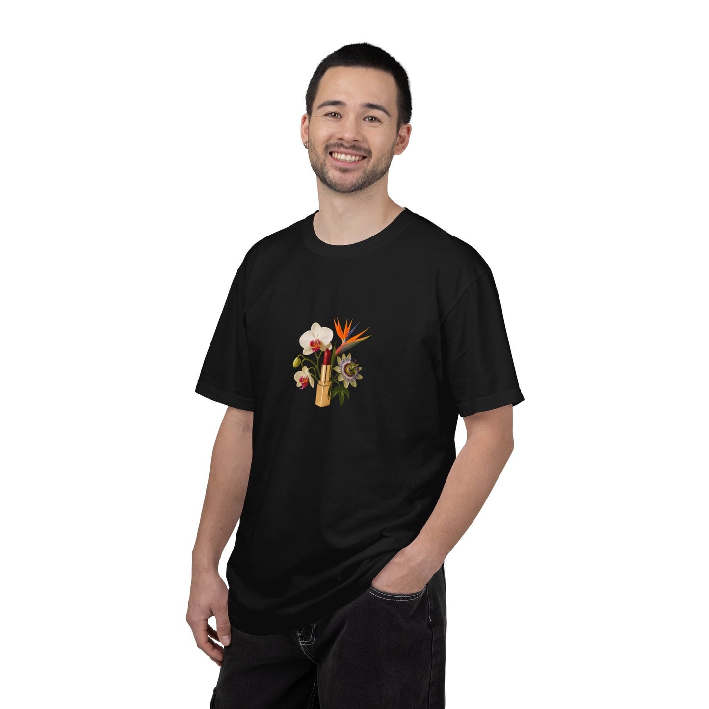 Tropical Floral Bouquet T-Shirt | Bird of Paradise, Orchid, Sunflower
