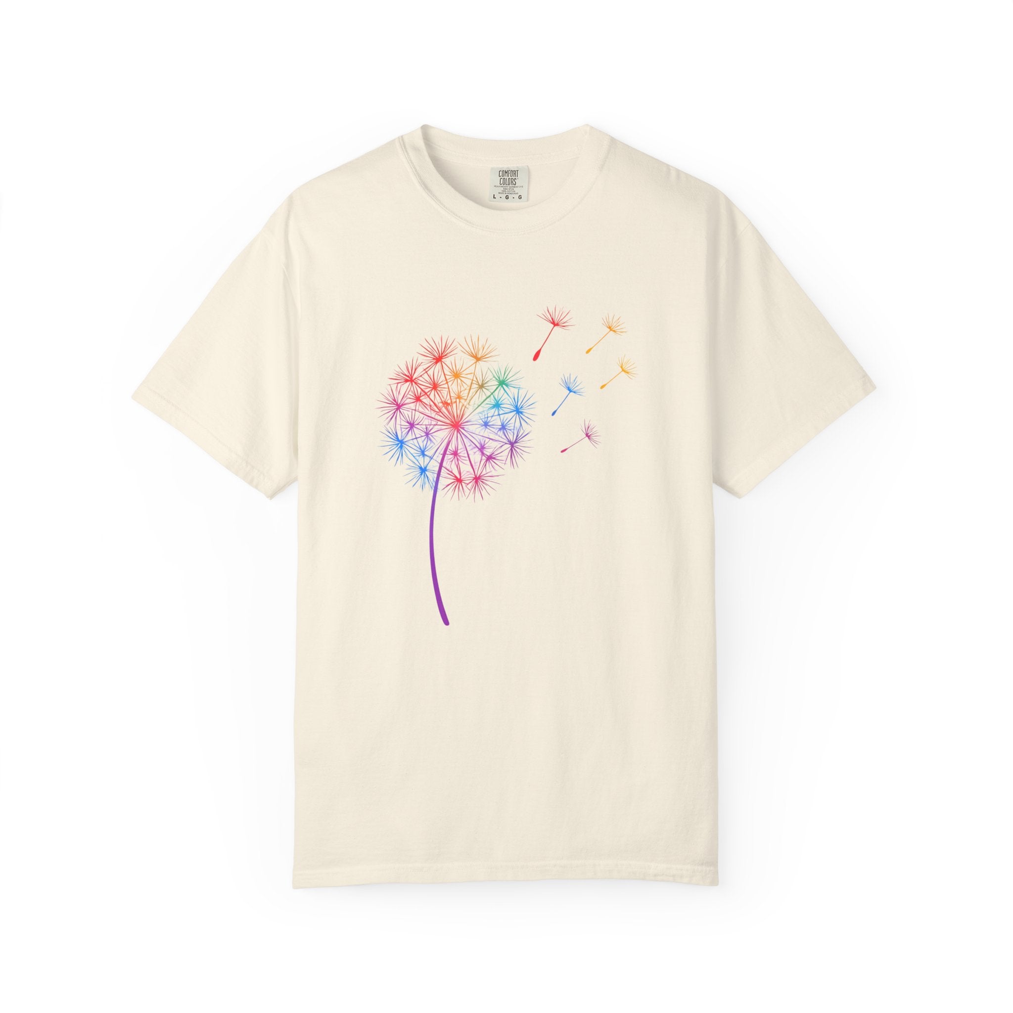 Rainbow Dandelion Tee | T-Shirt, Colorful Seed Puff Design