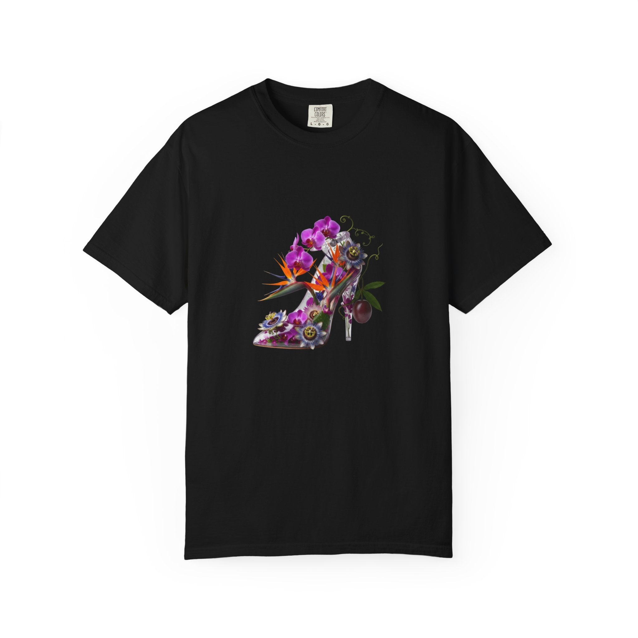 Floral High Heel Shoe T-shirt | Botanical Stiletto Graphic