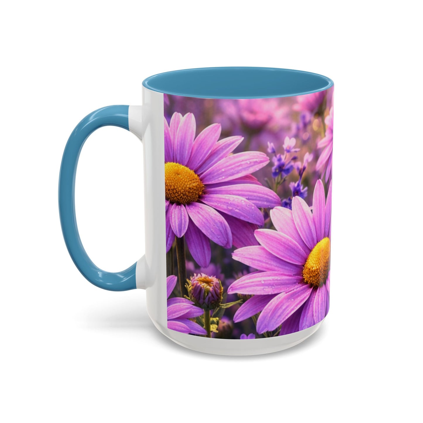 Purple Daisy Floral Mug | Accent Coffee Mug 11oz 15oz