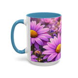 Purple Daisy Floral Mug | Accent Coffee Mug 11oz 15oz