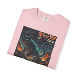 Giant Neon Cat Rampage T-Shirt | Retro City Kaiju Artwork