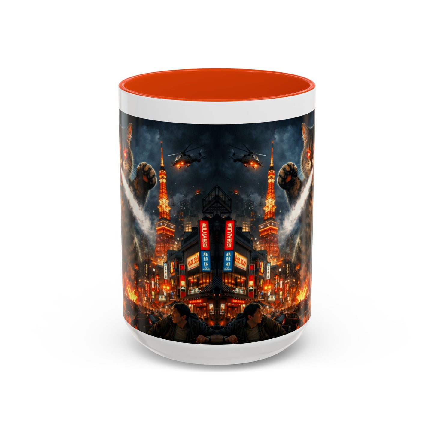 Catzilla Tokyo Cityscape Mug | Color Interior 11oz 15oz
