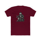 Biker Sloth Riding Motorcycle T-Shirt | Retro Monochrome Illustration