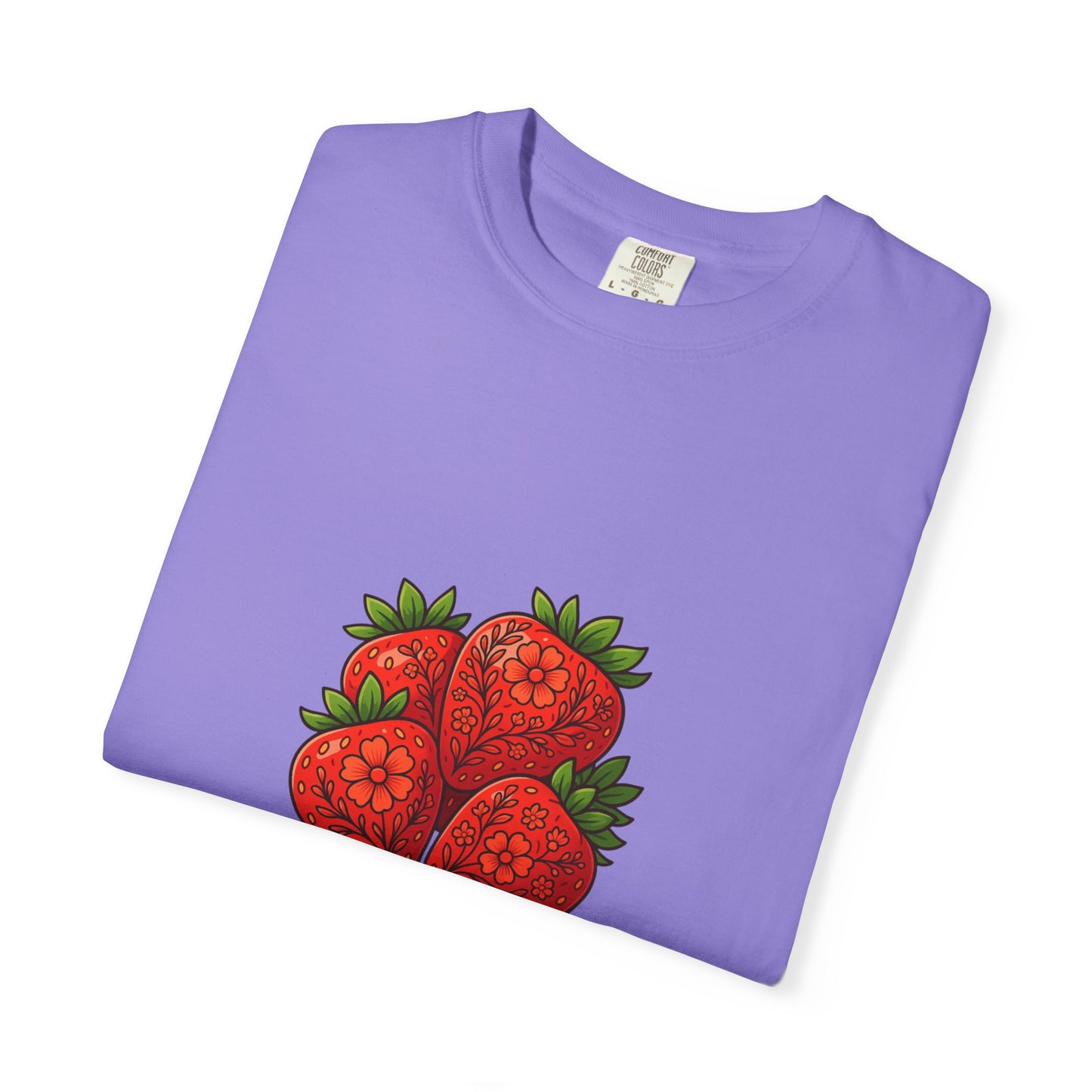 Strawberry Cluster T-shirt | Retro Floral Fruit Illustration