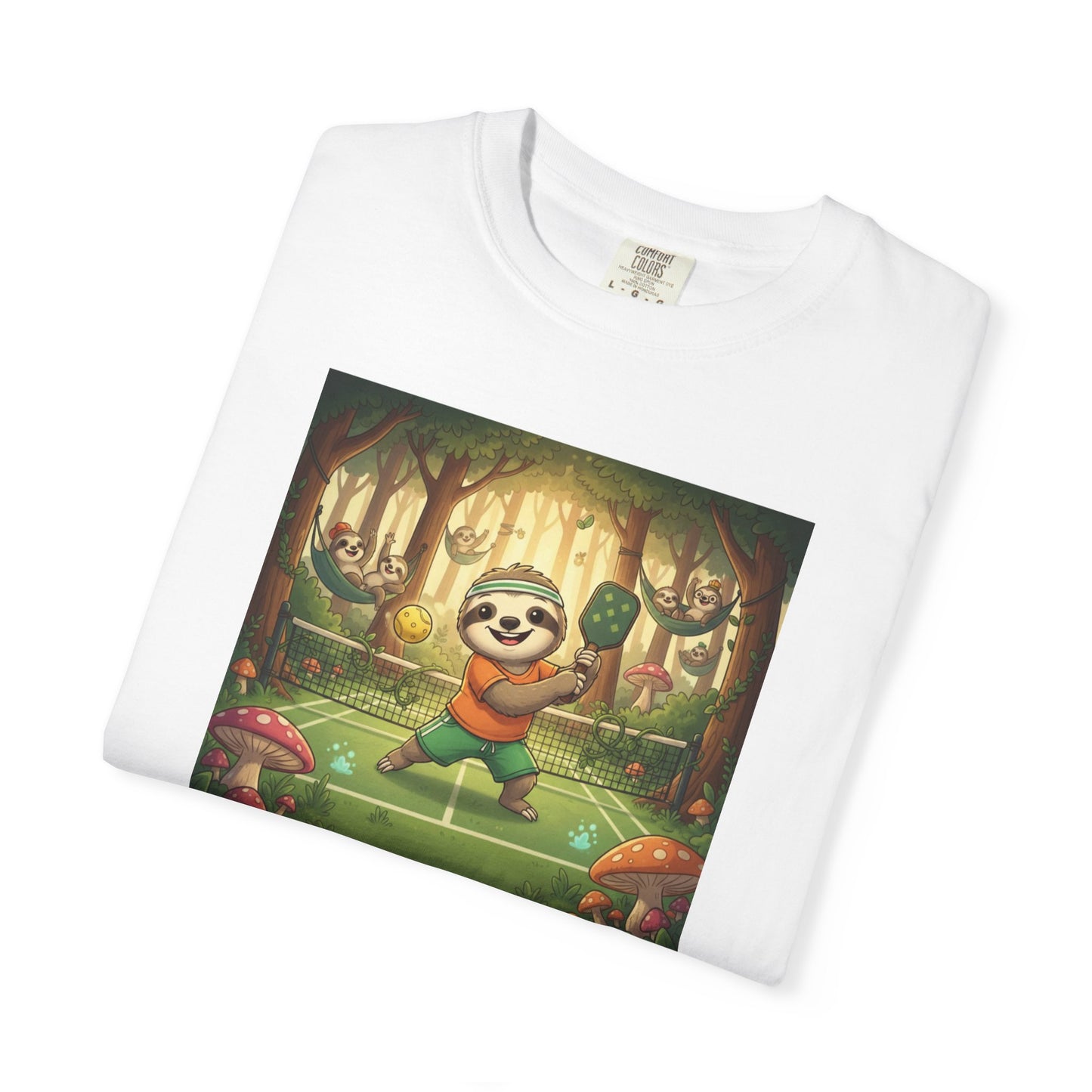 Sloth Pickleball Illustration T-shirt | Whimsical Forestcore Slow Living