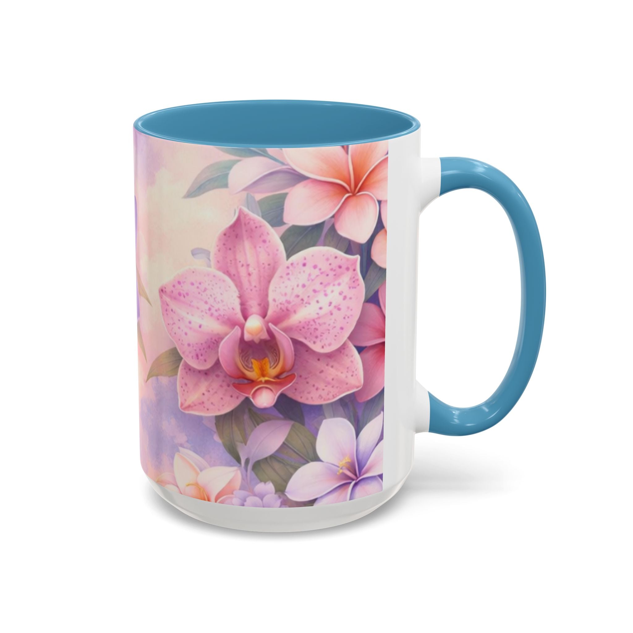Tropical Orchid Floral Mug | Accent Coffee Mug 11oz 15oz