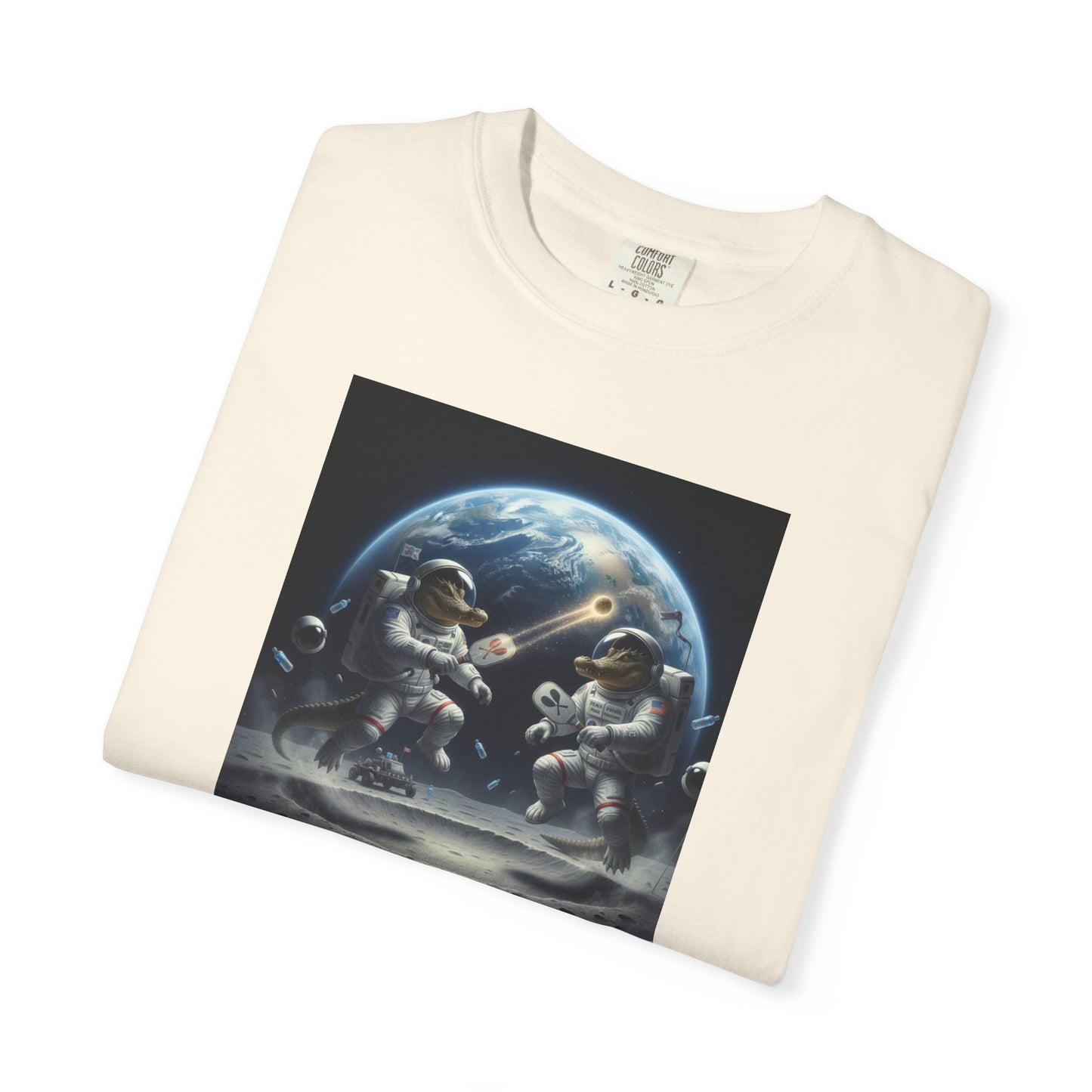 Gator Lunar Pickleball  T-shirt | Earth Background, Spacewalk Illustration