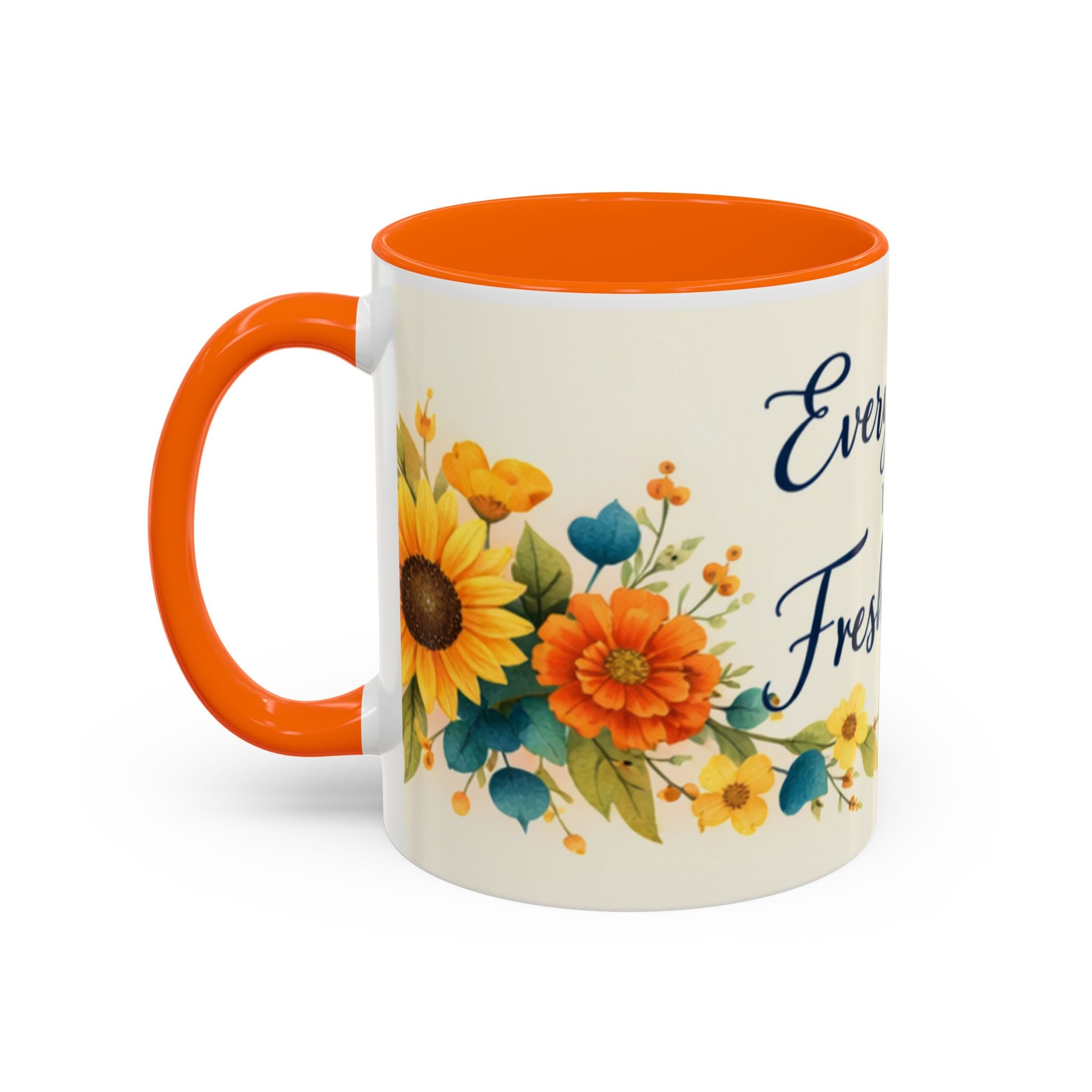 Every Day Is A Fresh Start mug | Floral sunflower coffee mug