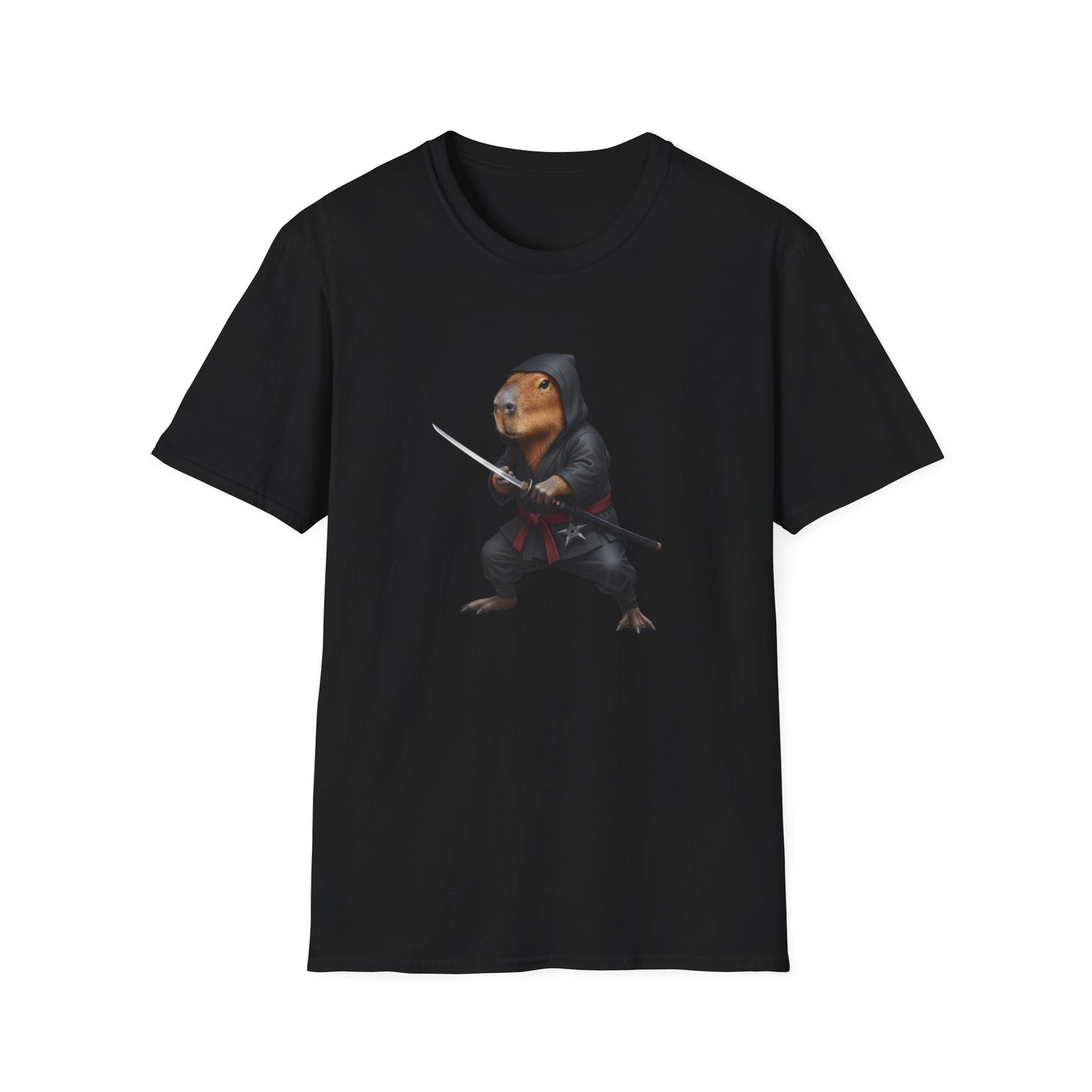 Stealthy Capybara Warrior T-Shirt | Zen Assassin Tactical Capy