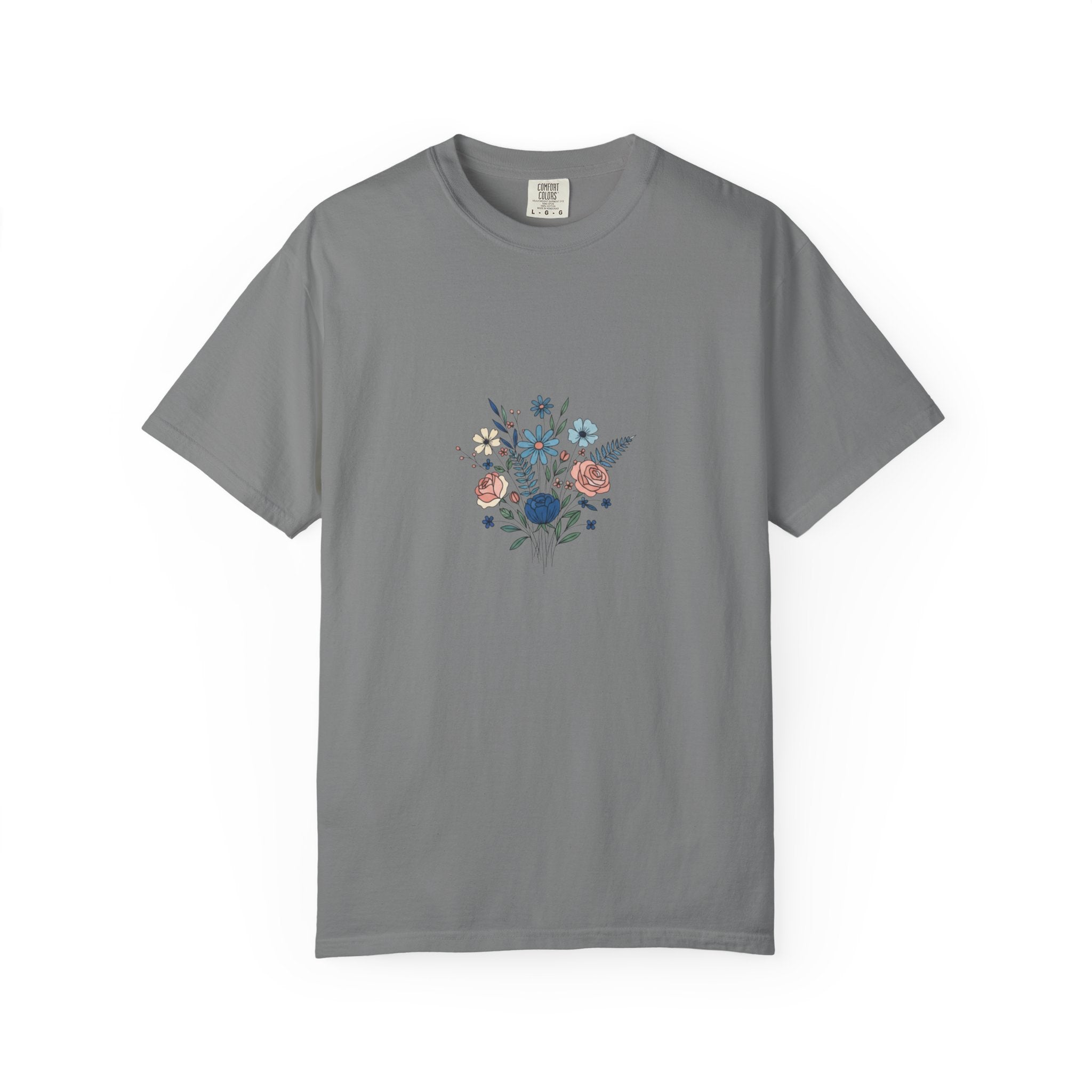 Wildflower Bouquet T-Shirt | Centered Floral Illustration, Daisies & Roses