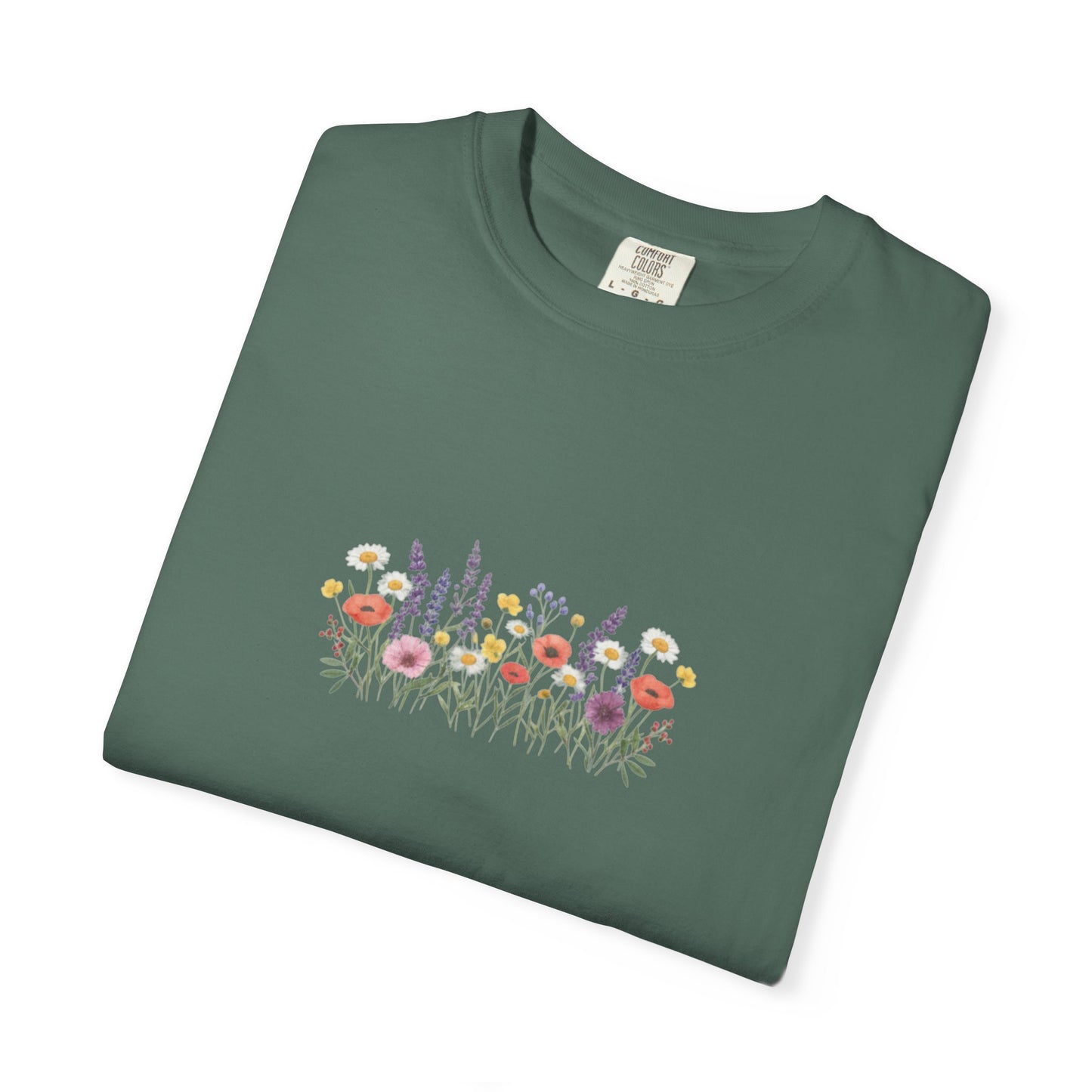 Wildflower Meadow watercolor floral design T-shirt | botanical garden tee