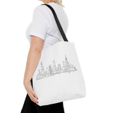 Chicago line art, City Skyline Tote Bag | Urban Skyline Illustration
