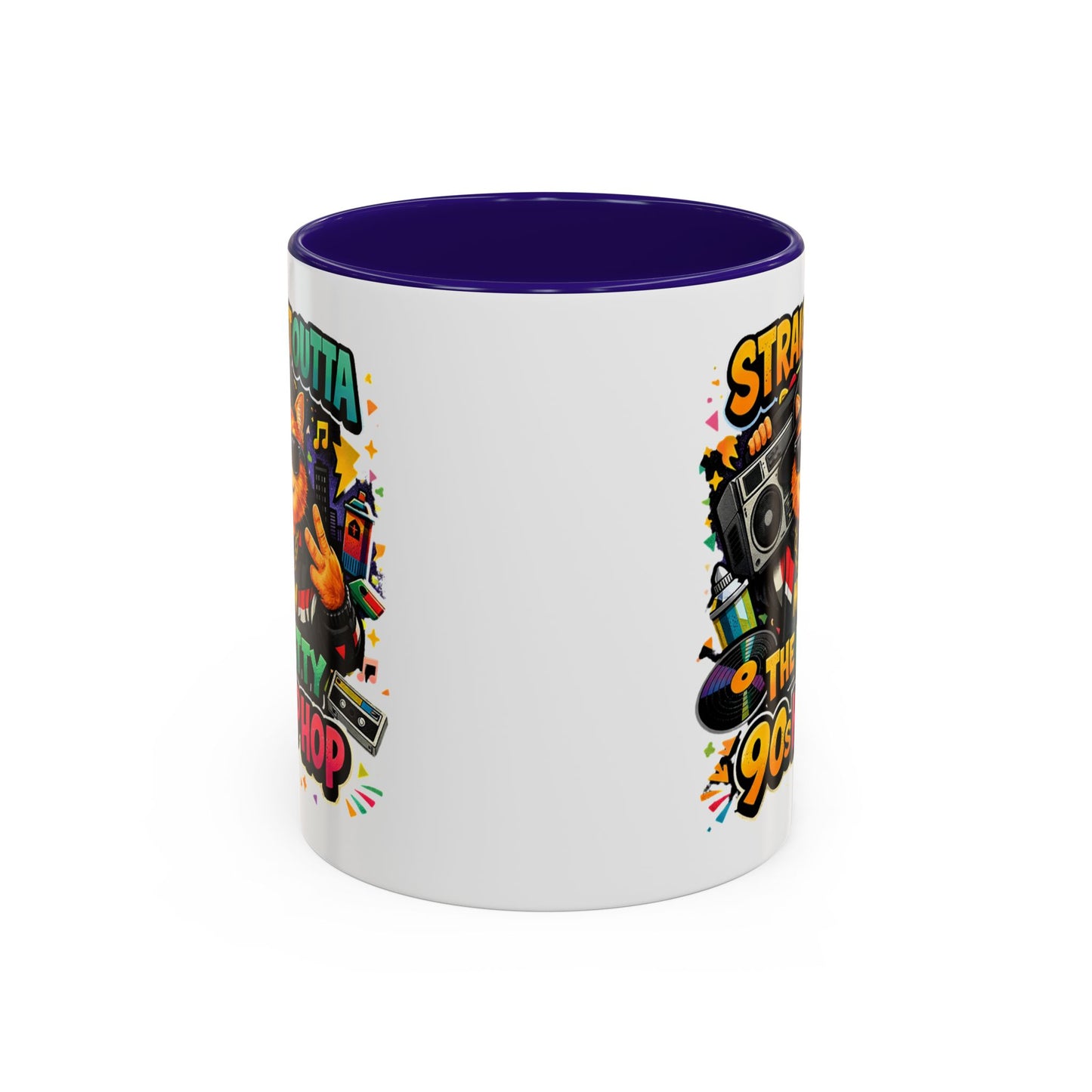 Straight Outta Meow The Kitty 90s Hip Hop Mug | Color Accent