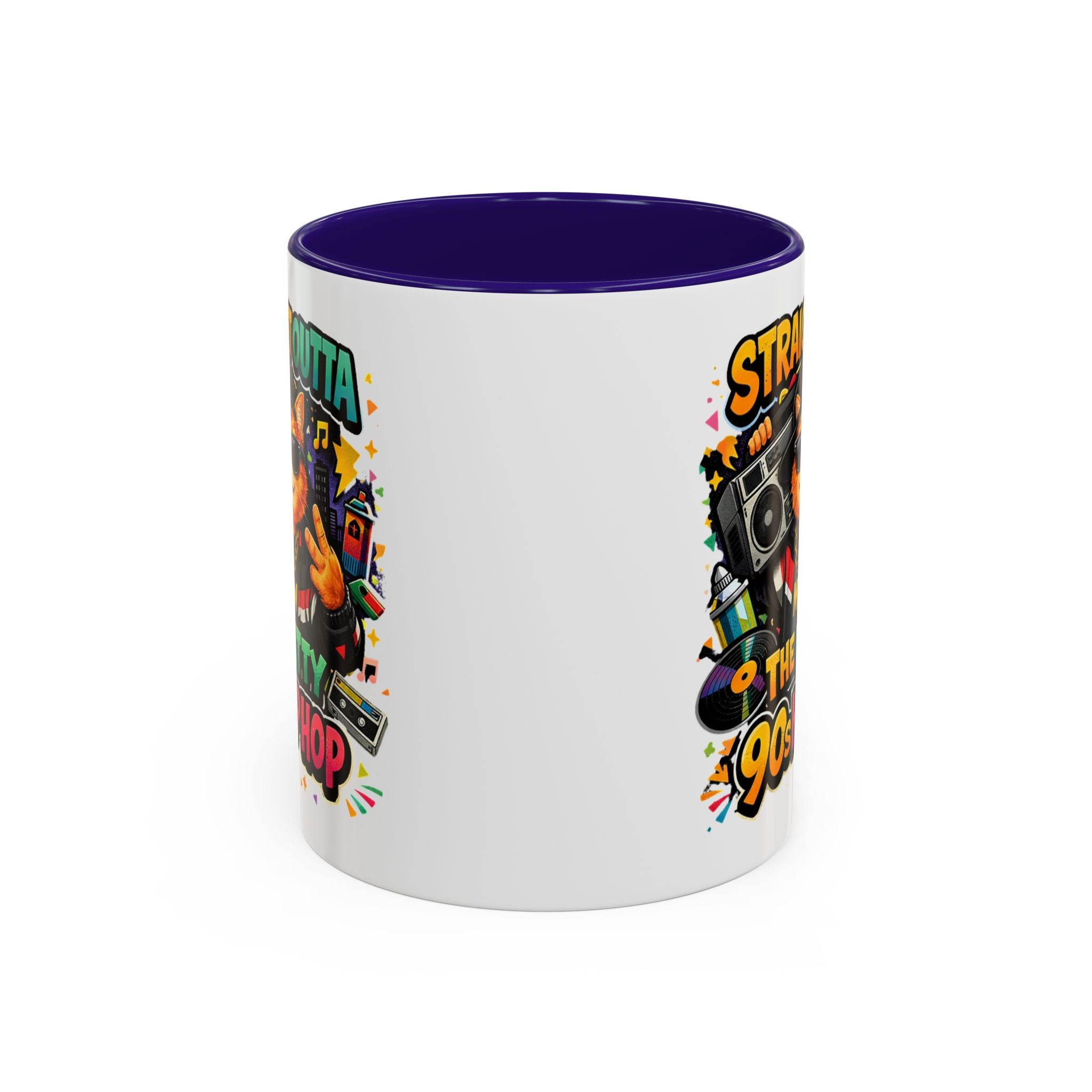 Straight Outta Meow The Kitty 90s Hip Hop Mug | Color Accent