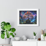 Celestial Magical Bonsai Tree Art Print, Fantasy Galaxy Tree of Life Wall Decor, Glowing Zen Garden Poster, Whimsical Mythical Landscape Art