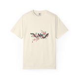 Birds on Cherry Blossom Branch T-Shirt | Japanese Floral Illustration