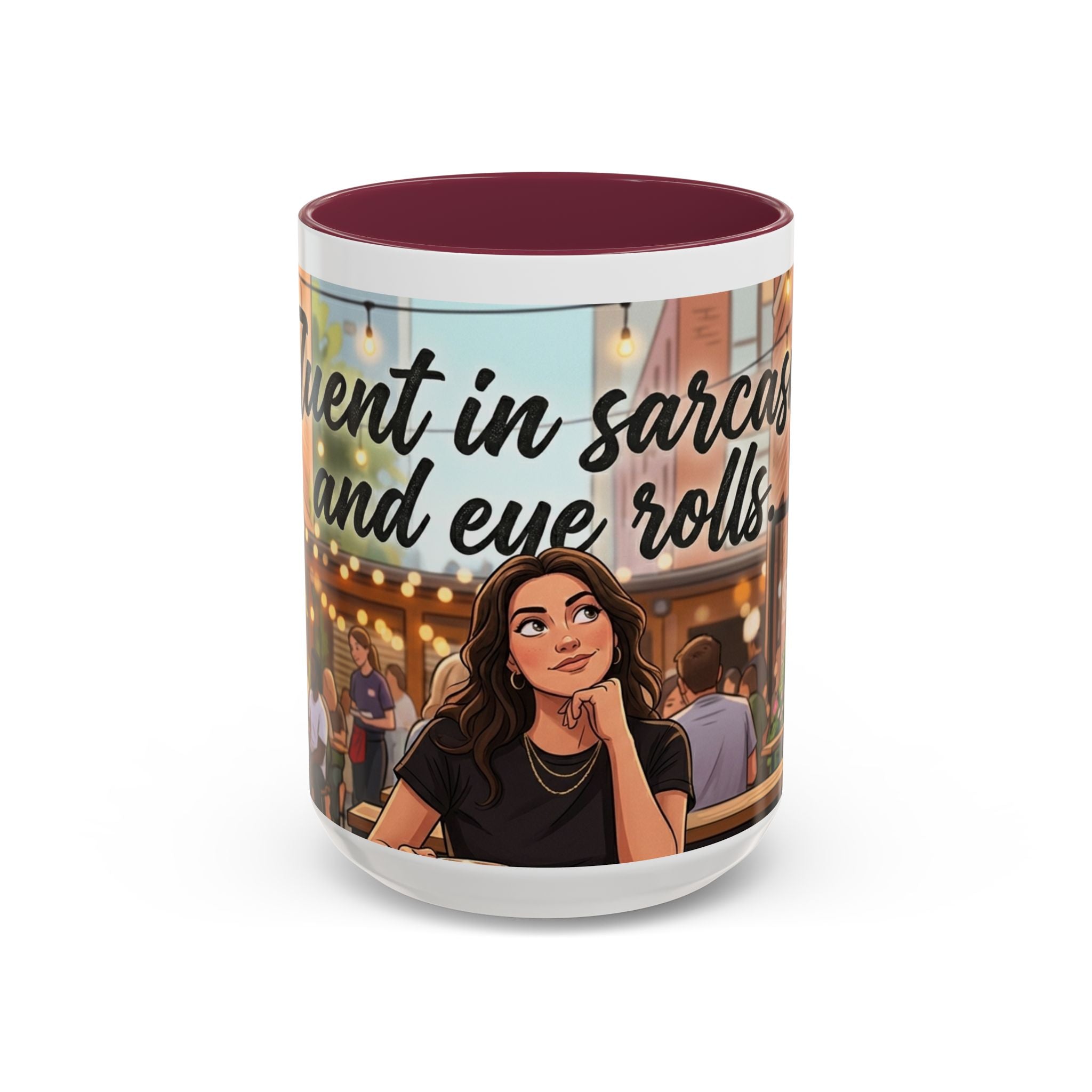 Sarcastic Girl Illustration Mug | 11oz or 15oz Colorful Ceramic