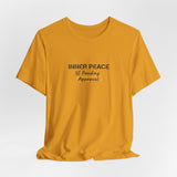 Inner Peace Pending Approval T-Shirt | Minimal Text Tee, White Crewneck