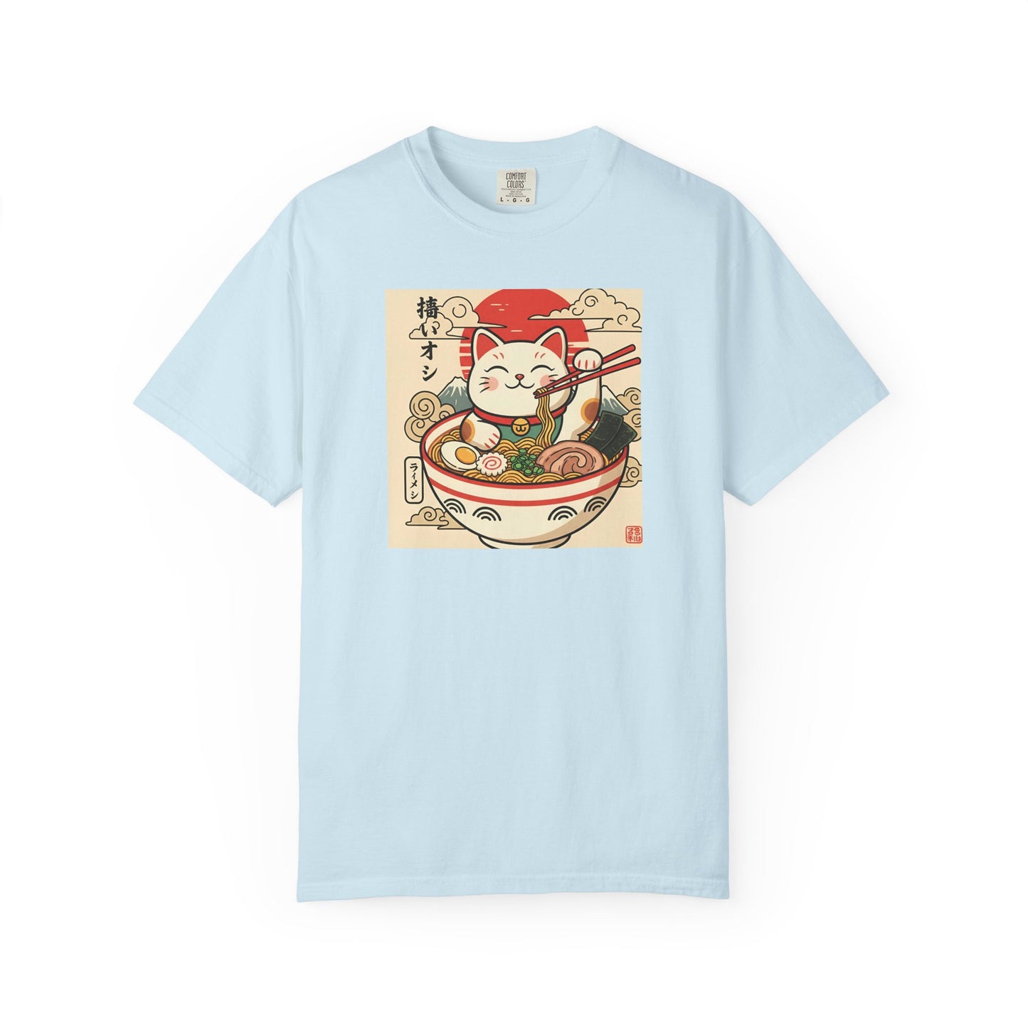 Maneki Neko Ramen Cat T-shirt | Lucky Cat Bowl Graphic Japanese Style