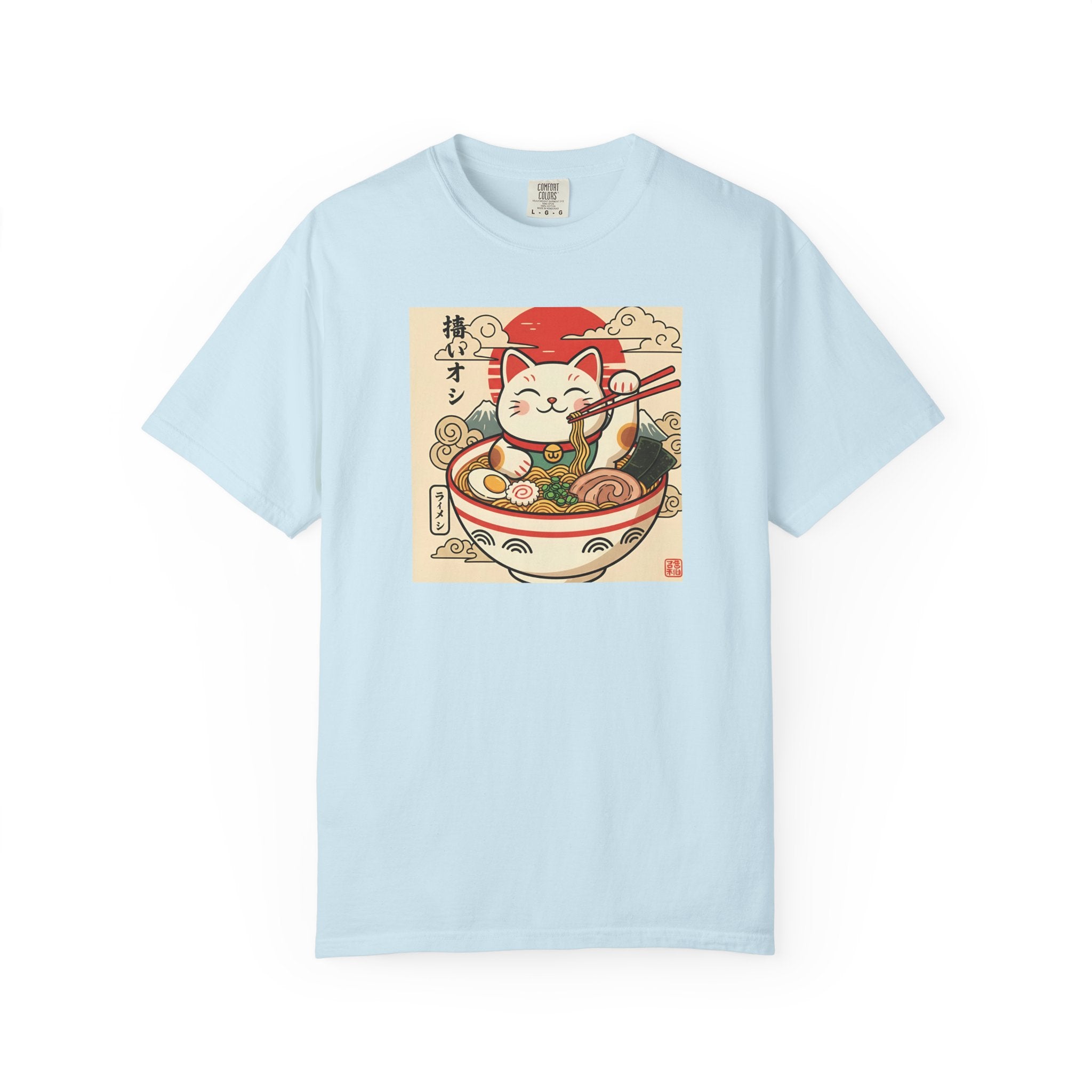 Maneki Neko Ramen Cat T-shirt | Lucky Cat Bowl Graphic Japanese Style