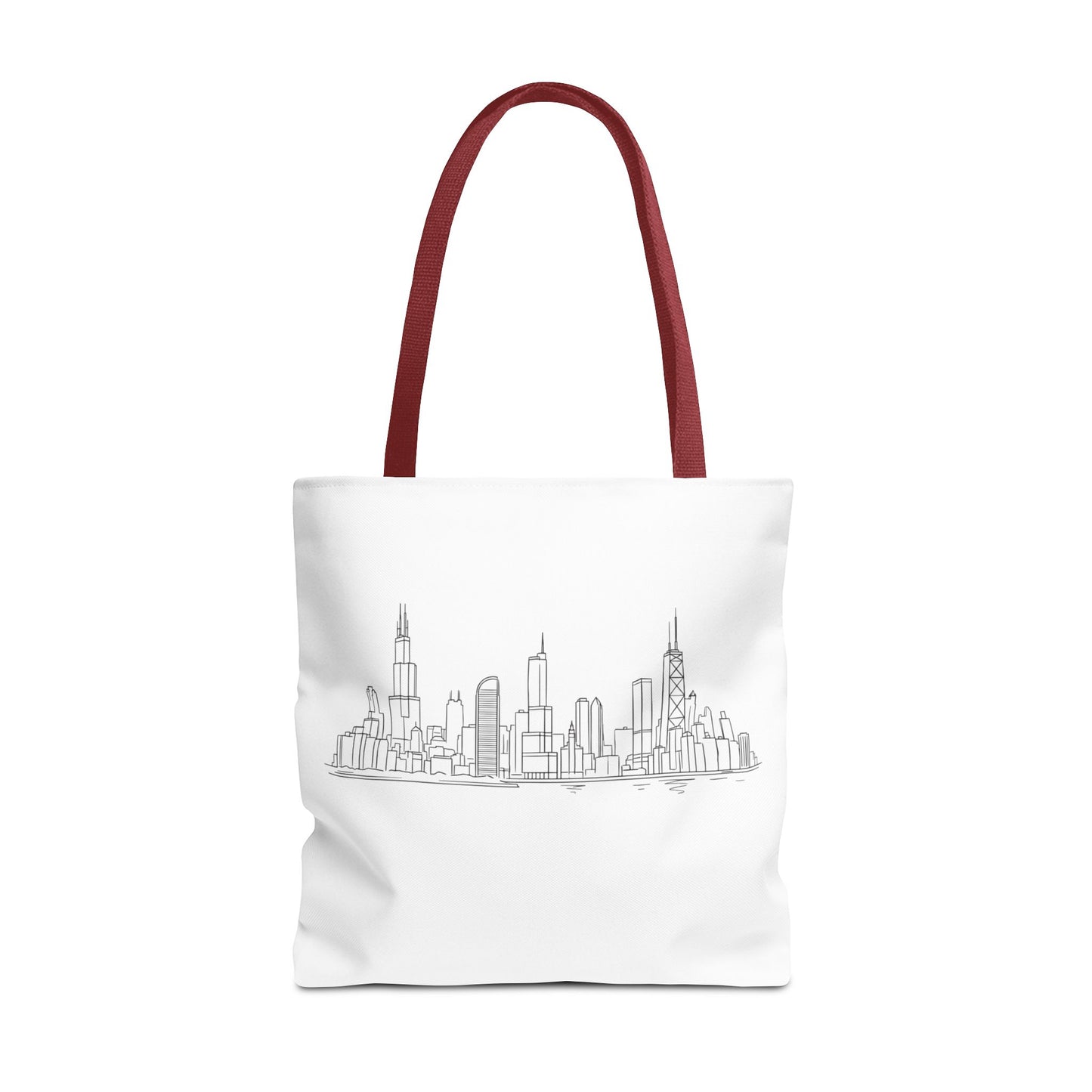 Chicago line art, City Skyline Tote Bag | Urban Skyline Illustration