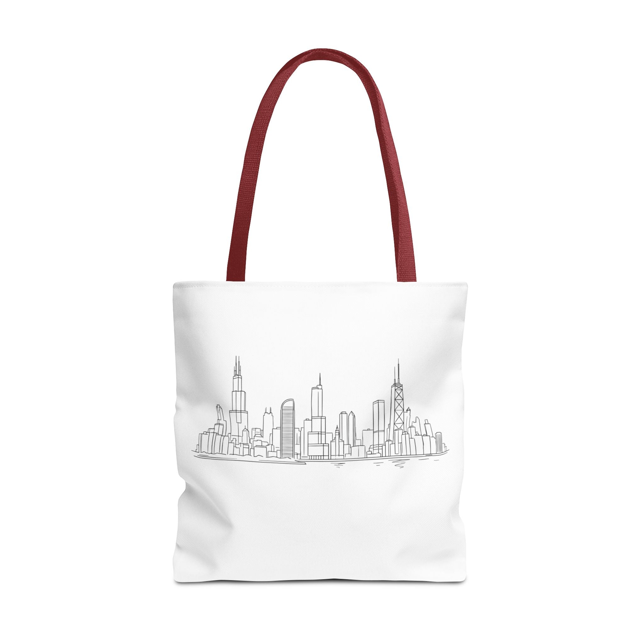Chicago line art, City Skyline Tote Bag | Urban Skyline Illustration