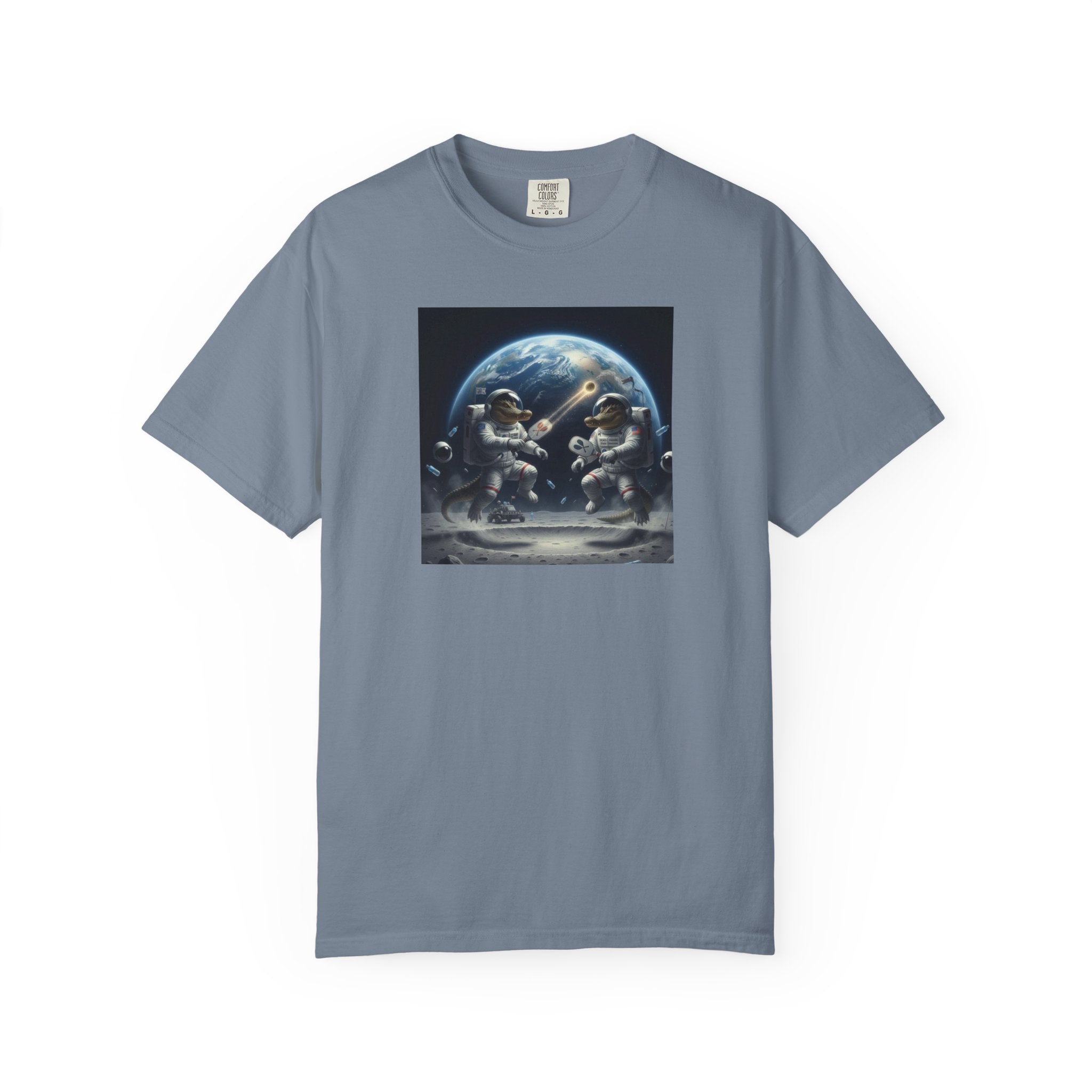 Gator Lunar Pickleball  T-shirt | Earth Background, Spacewalk Illustration