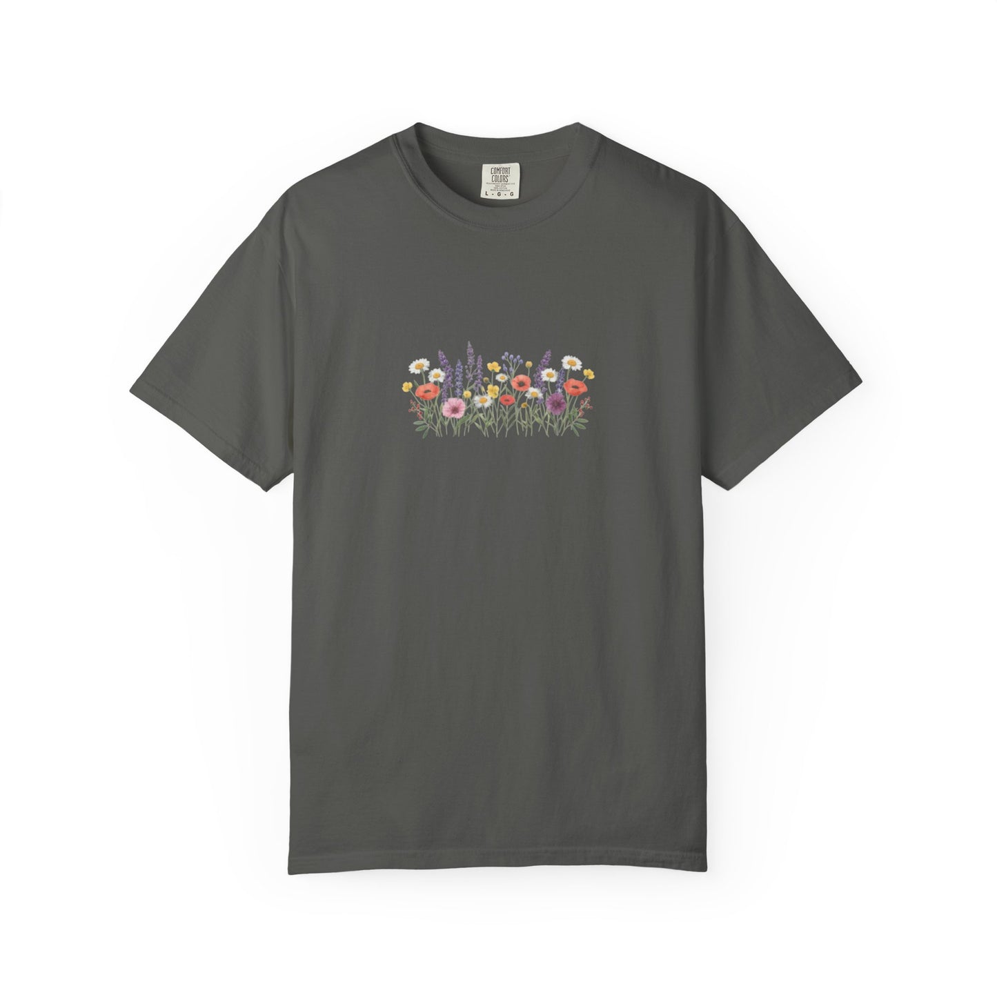 Wildflower Meadow watercolor floral design T-shirt | botanical garden tee