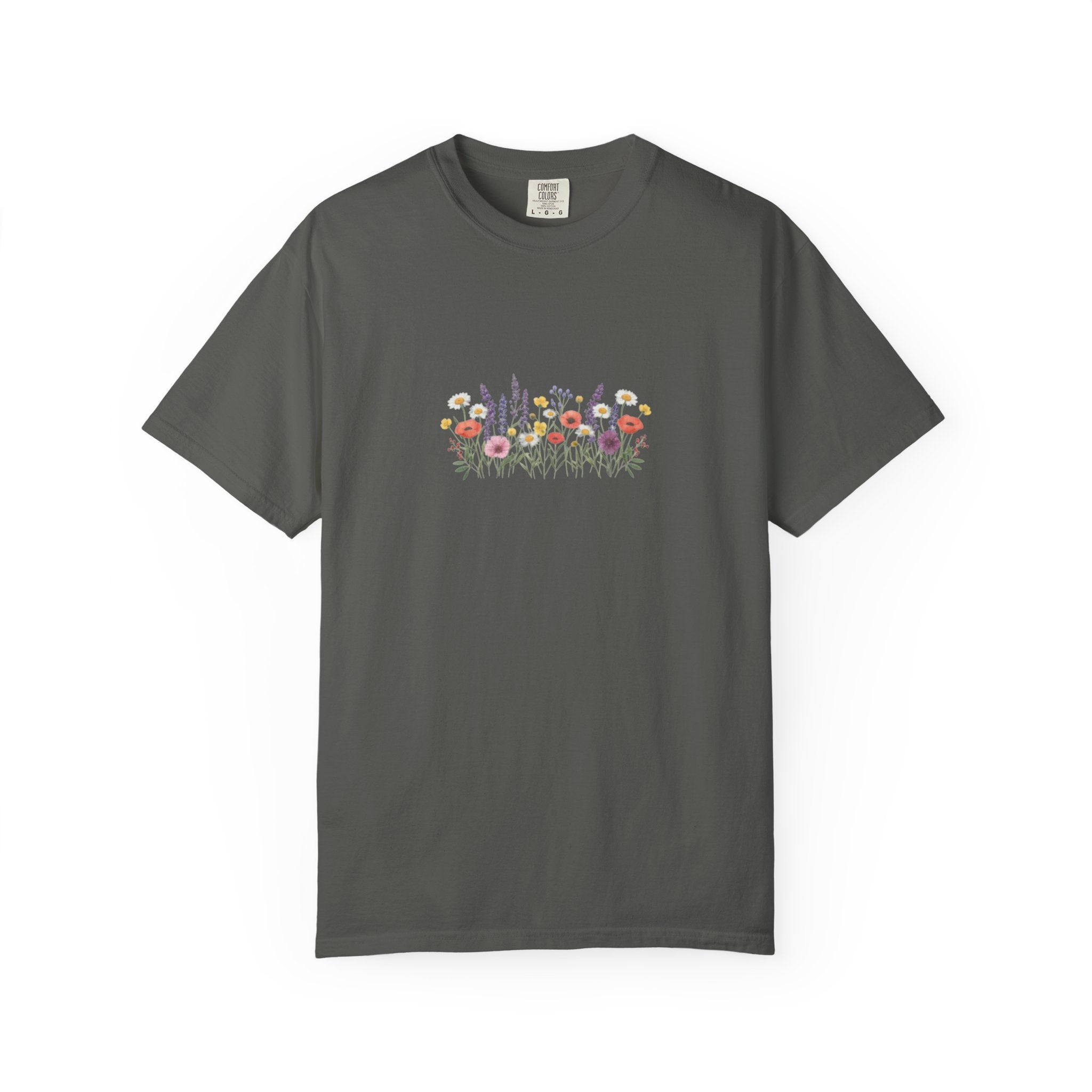 Wildflower Meadow watercolor floral design T-shirt | botanical garden tee