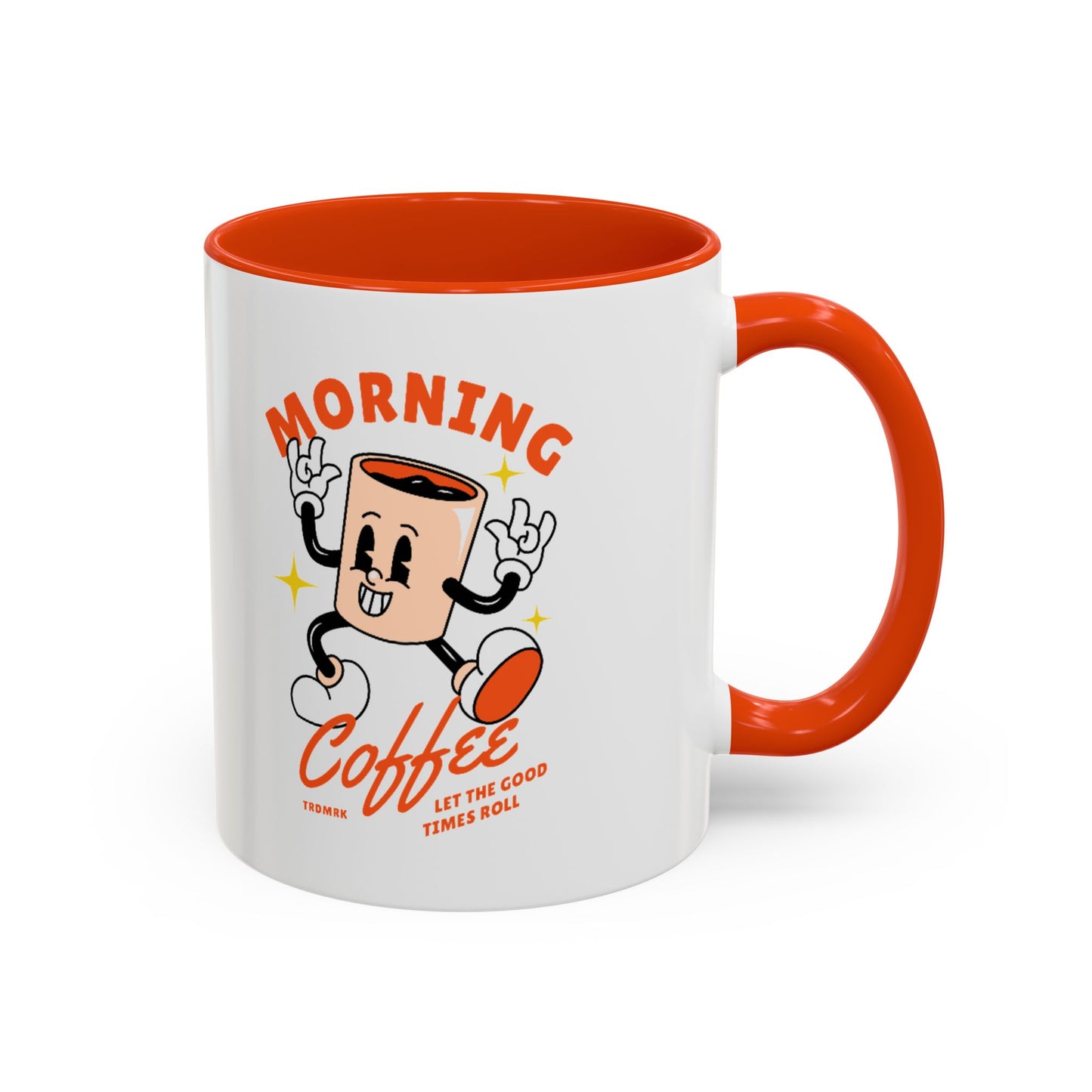 Morning Coffee Mug | Retro Cartoon Coffee Cup, Colorful Ceramic